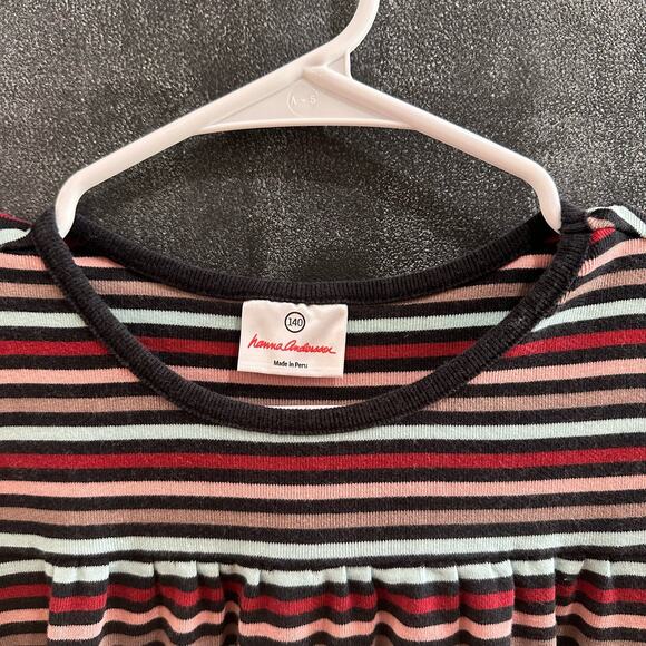 Hanna Andersson Striped Dress Long Sleeves 100% Cotton Size 140cm 10Y - Picture 3 of 6